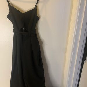 Material Girl sleek black jumpsuit